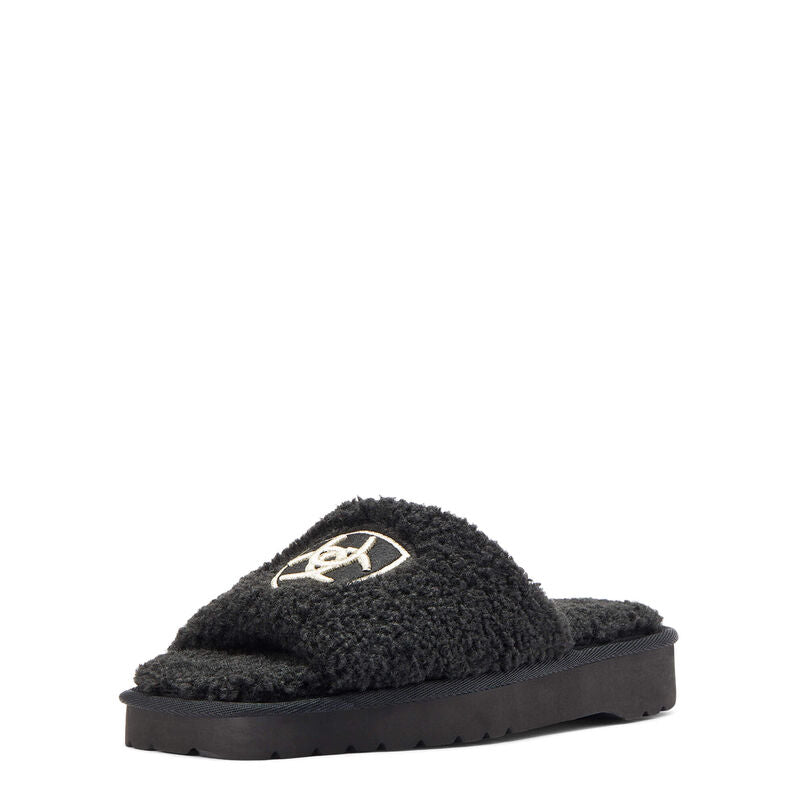 Ariat Womens Cozy Chic Square Toe Slippers - Black