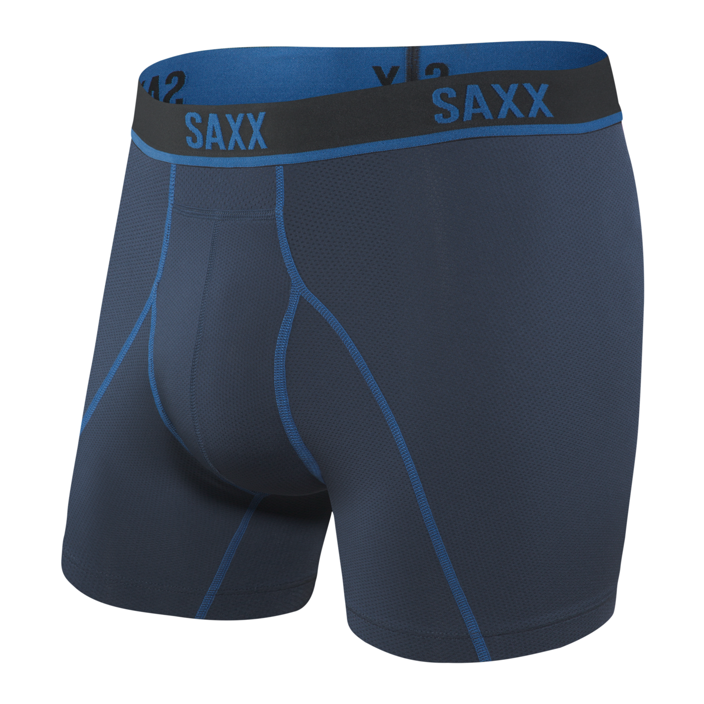 Saxx Men's Kinetic HD Boxer Brief Underwear - NAVY/CITY BLUE / SMALL
