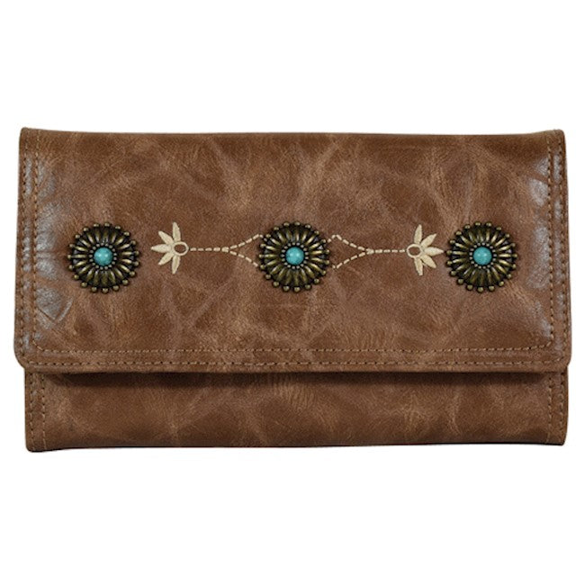 Catchfly Wallet Taupe W/Conchos