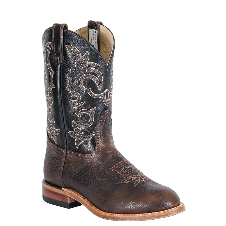 Brahma Men's Ranchman Roper Western Boot - Dark Oak Bullhide/Porto Black