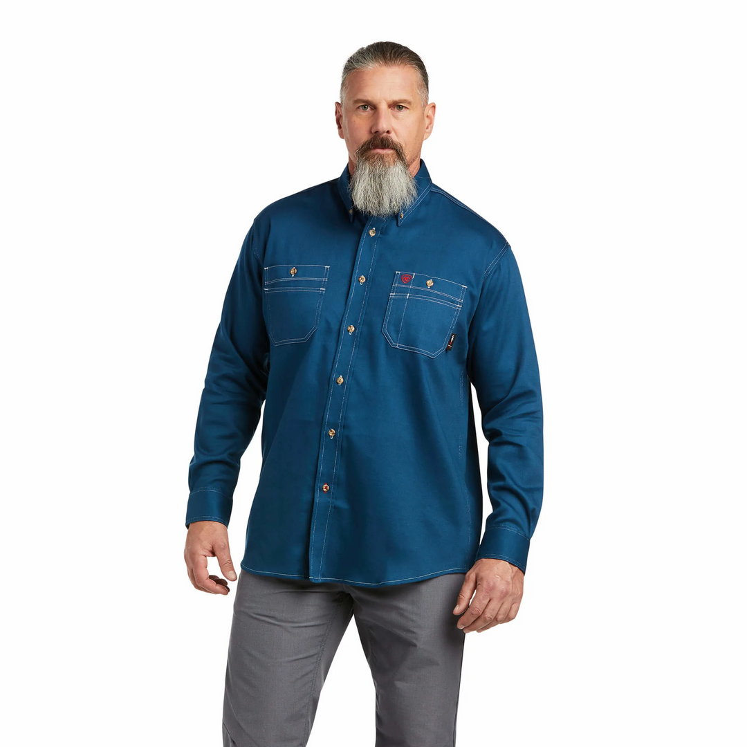 Ariat Mens FR Vented LS Work Shirt Skyfall