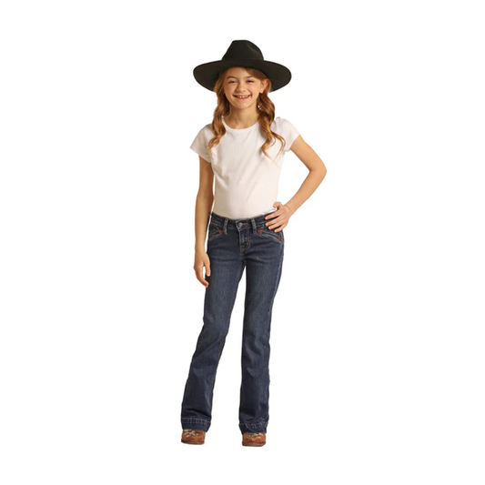 Rock & Roll Girls Smiley Pocket Mid Rise Trousers