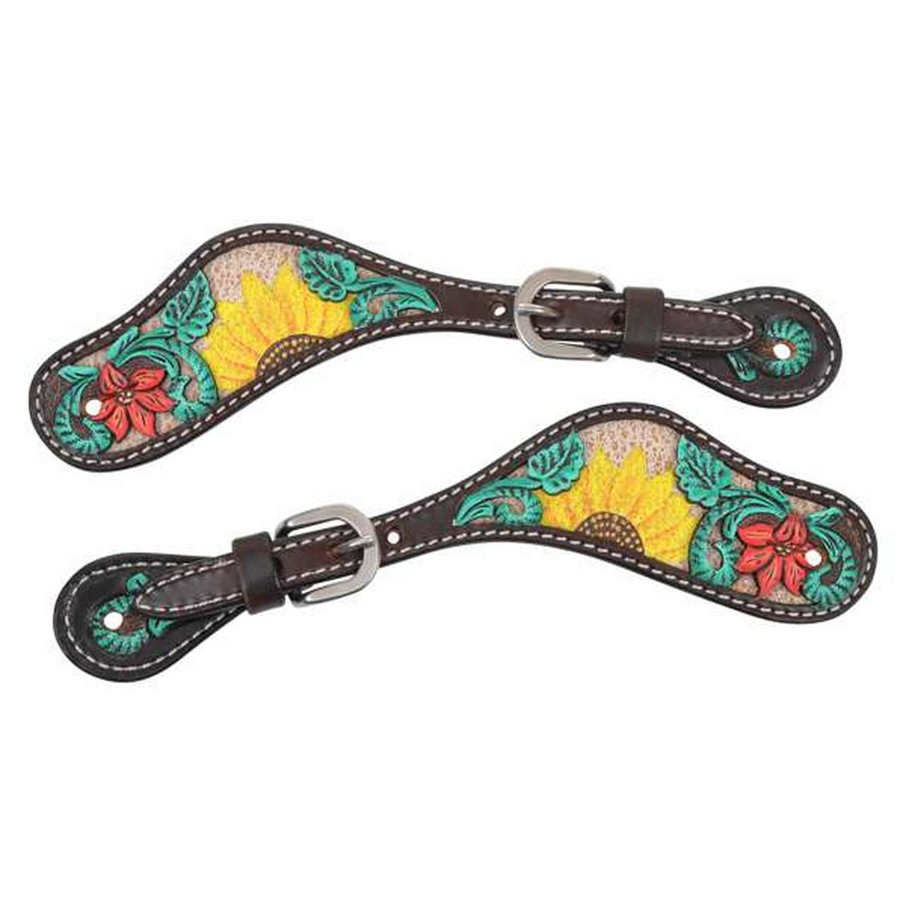 Circle Y Bright Floral Spur Straps
