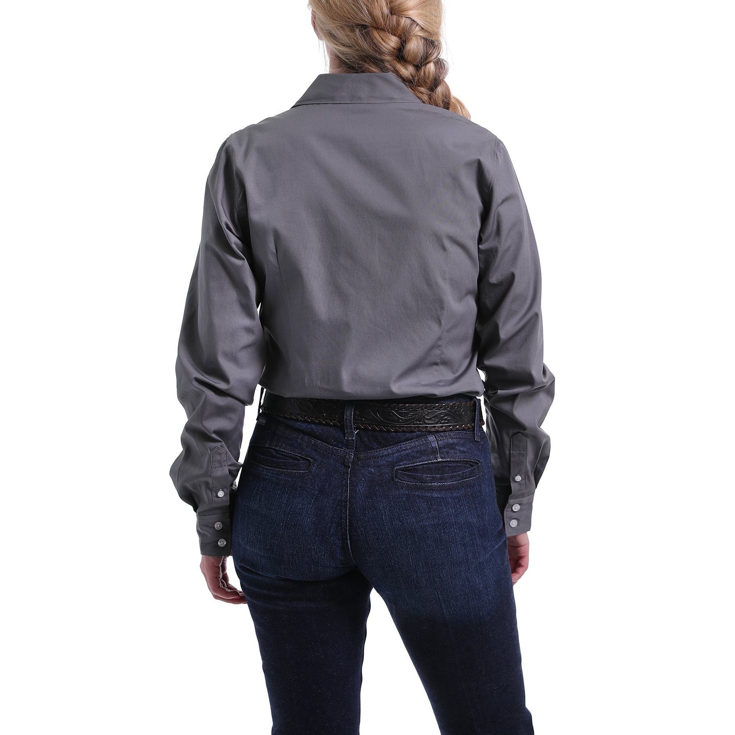 Cinch Long Sleeve Women's Shirt - Grey