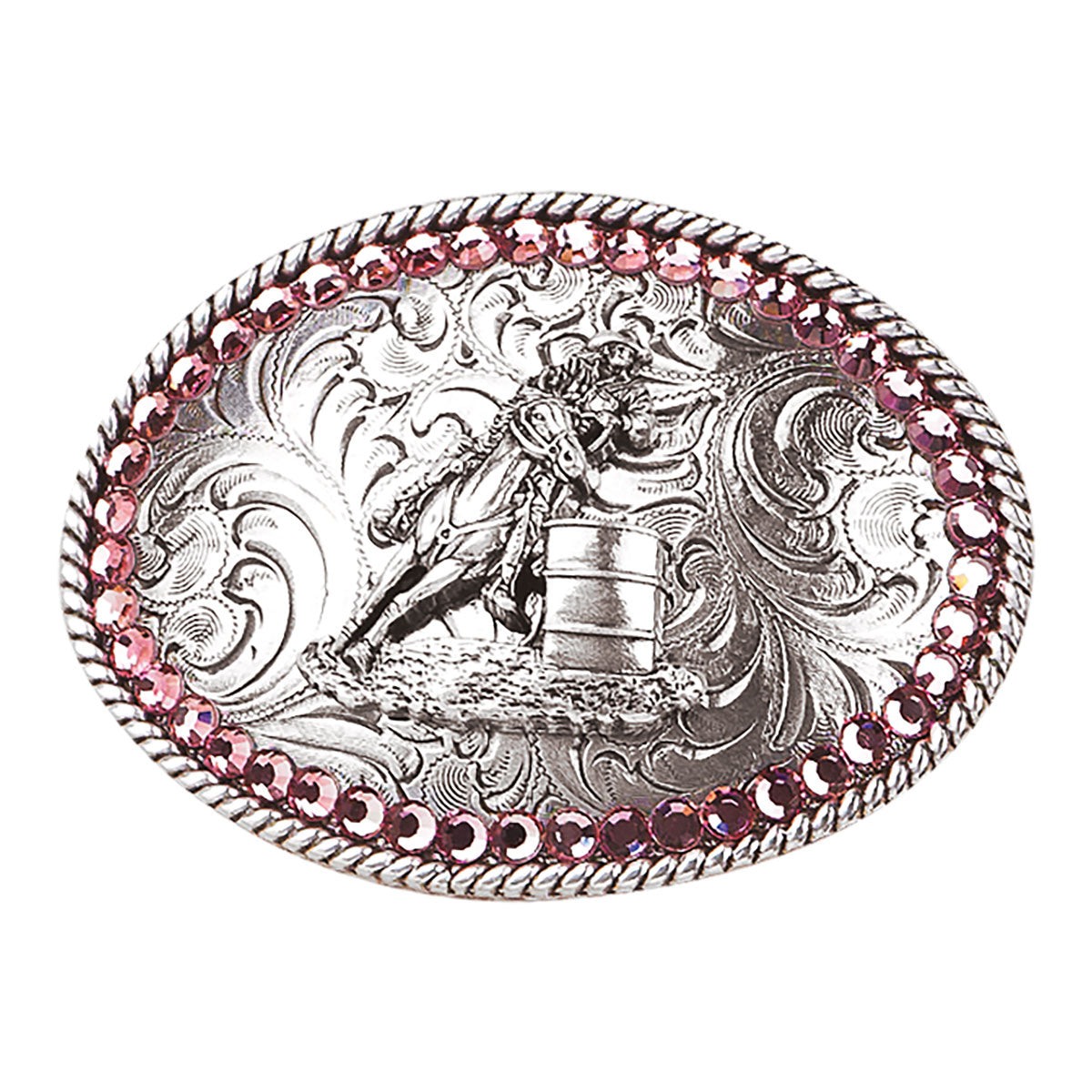 Blazin Roxx Girl's Barrel Racer Buckle - Pink Crystals