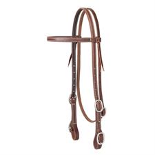 Weaver Leather Working Cowboy Browband Headstall with Buckle Bit Ends Horse