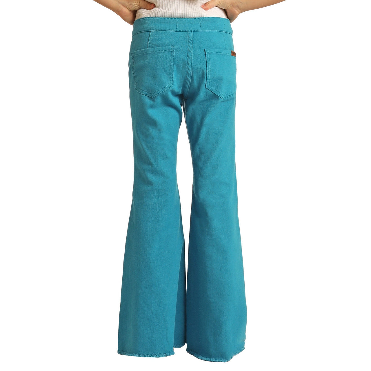 Rock & Roll Girl's Teal Button Bell Jeans