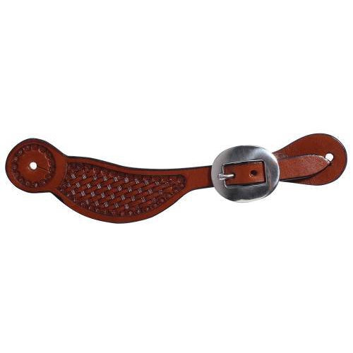 Professional's Choice Youth Basket Weave Spur Strap - Chestnut