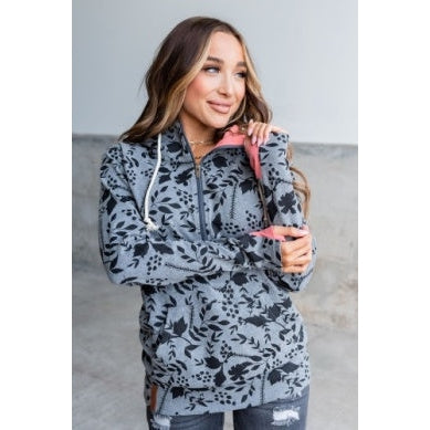 Ampersand Half Zip Sweatshirt - Shady Florals