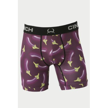 Cinch Mens 6" Eggplant Boxer Briefs - Purple