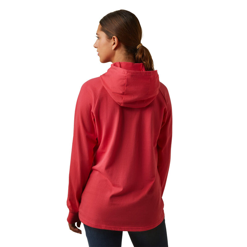 Ariat Womens Rebar Cotton Strong Hooded T-Shirt  Teaberry
