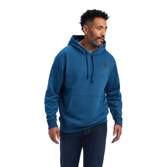 Ariat Men's Logo Hoodie - Poseidon Heather