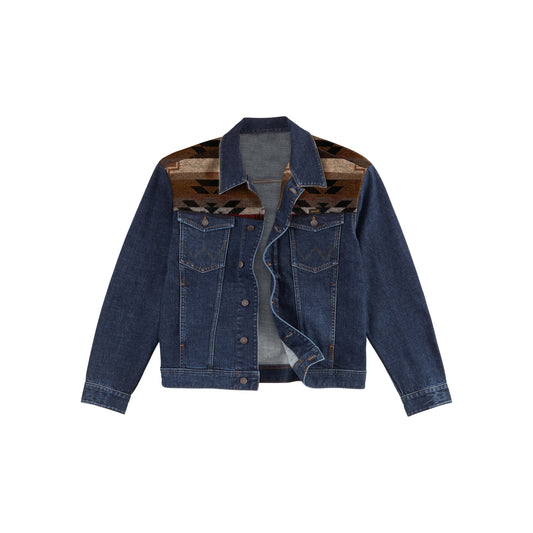 Wrangler Boys Denim Trucker Jacquard Yoke