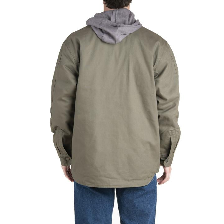 Berne Mens Hooded Shirt Jacket  Sage