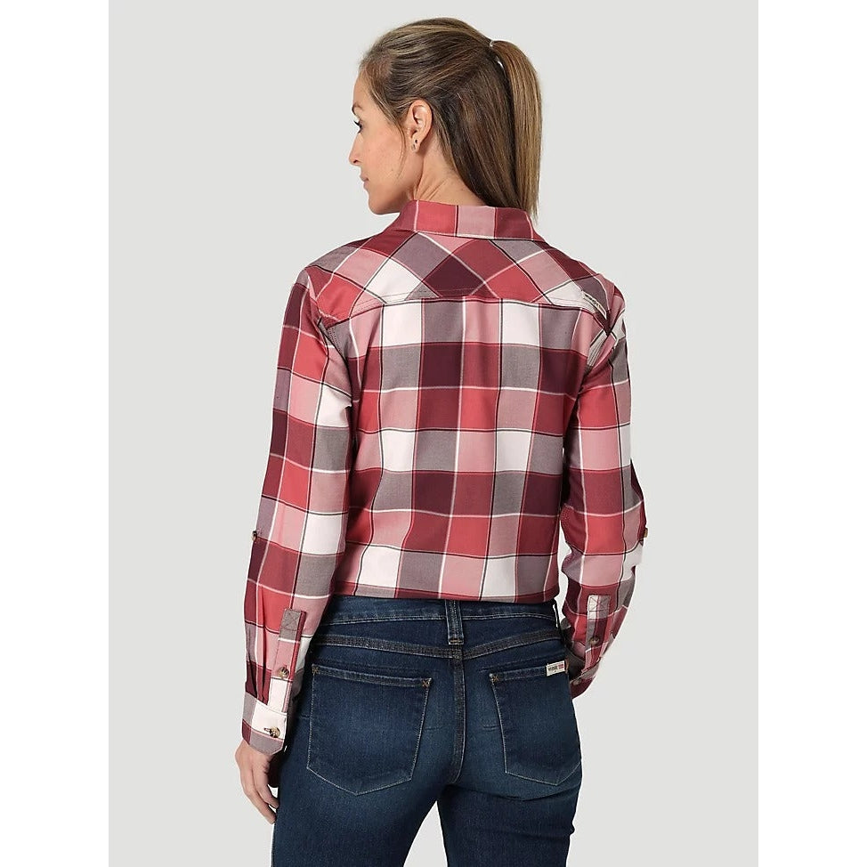 Wrangler Women's Riggs Lightweight Plaid Shirt - Wine