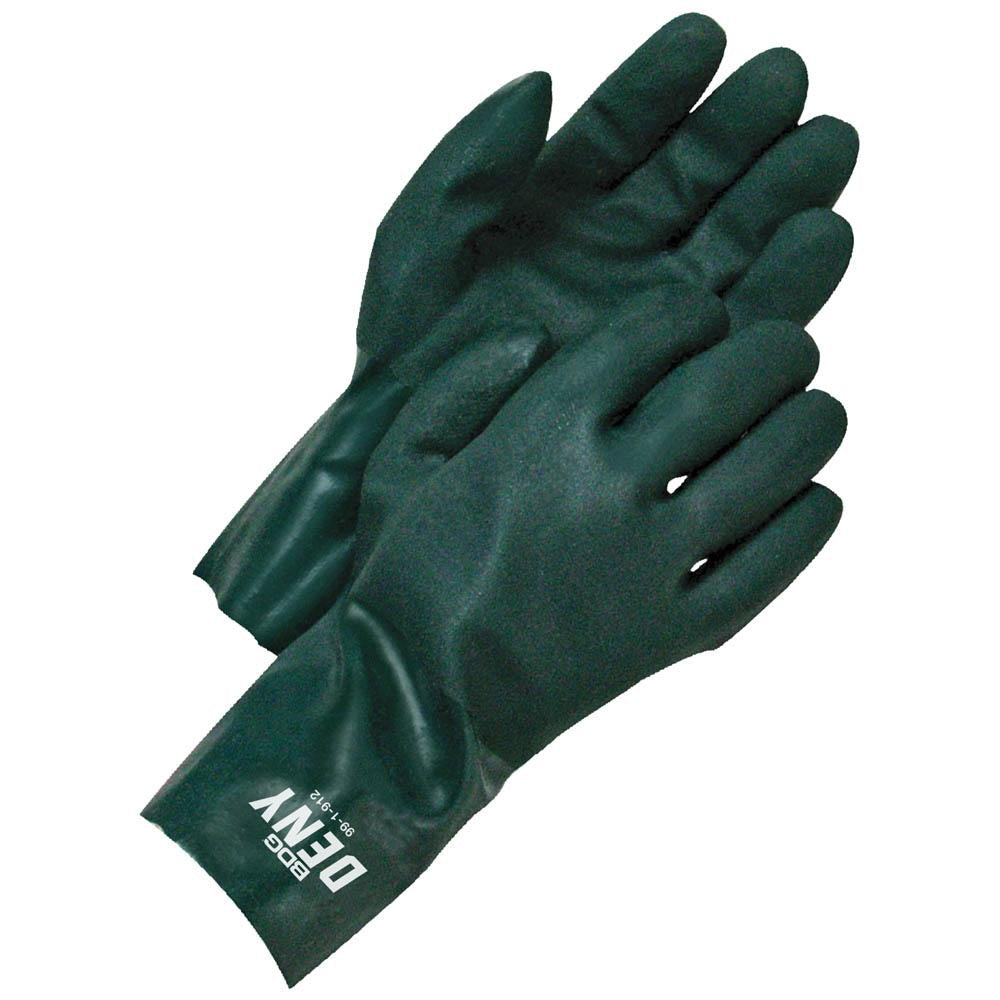 Coated PVC Double Dipped Gauntlet Green 12 in