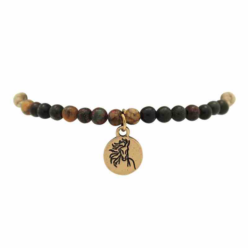 Follow Your Arrow Stone Bead Bracelet - Horse Head
