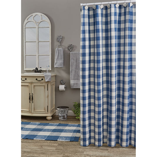 Wicklow Check Shower Curtain 72 x 72 Chine Blue
