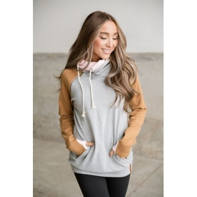 Ampersand Double Hood Sweatshirt - Peach Cider