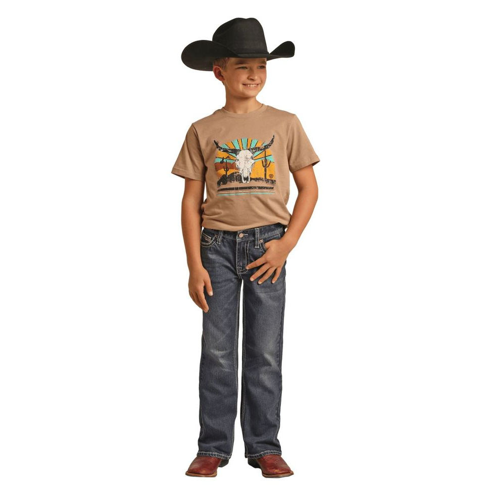 Rock & Roll Boys BB Gun Dark Wash Reflex Regular Bootcut Jeans