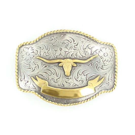 Nocona Men's Rectangle Engravable Buckle - Longhorn