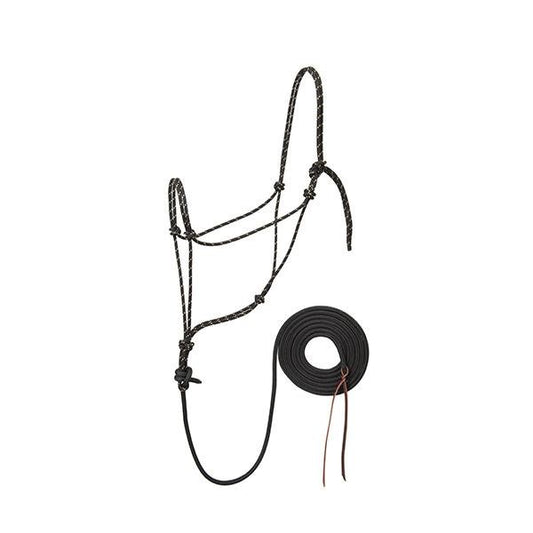 Weaver Leather Silvertip® Trailblazer Halter with 12' Lead Average - Black with Tan Flecks
