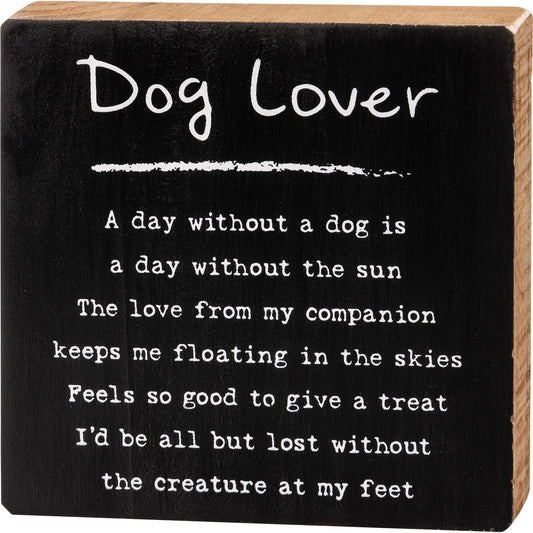 Block Sign  Dog Lover