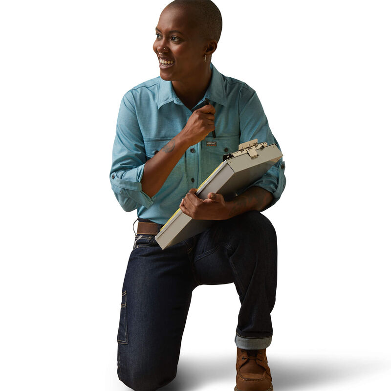 Ariat Women's Rebar Made Tough VentTEK DuraStretch Work Shirt - Larkspur Heather