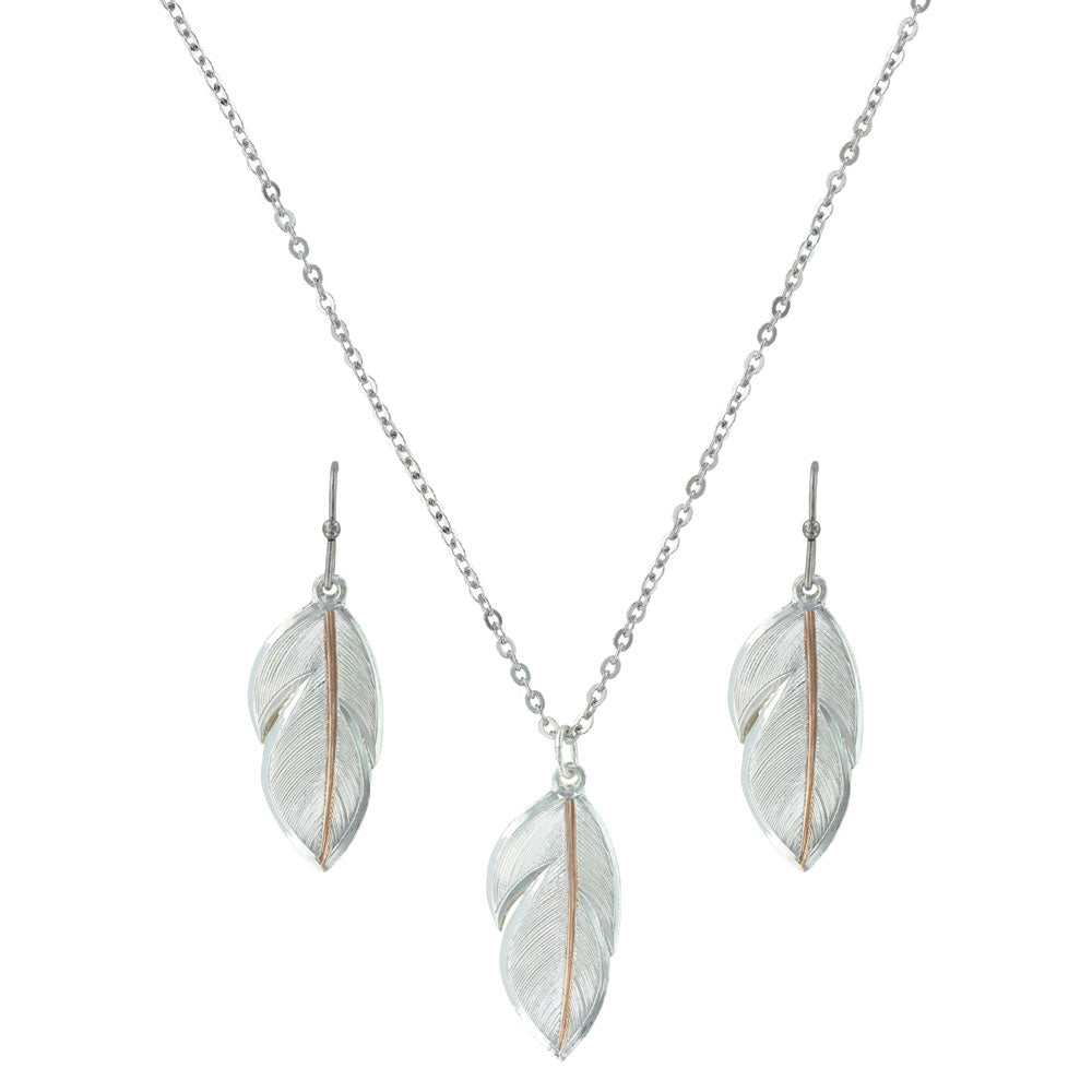 Montana Silversmiths Downy Wide Feather Jewelry Set
