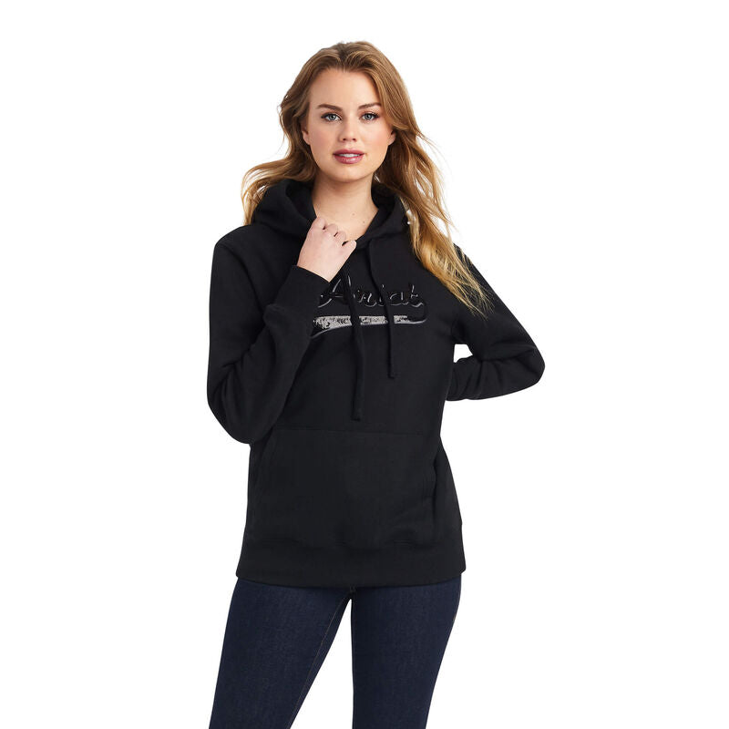 Ariat Women's REAL Sequin Logo Hoodie - Black