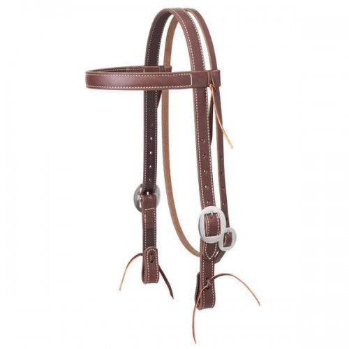 Weaver Leather 1" Working Cowboy Browband Headstall Stainless Steel Horse