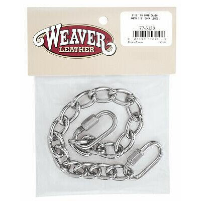 Weaver Leather Curb Chain with Quick Links Stainless Steel 9-1/2"