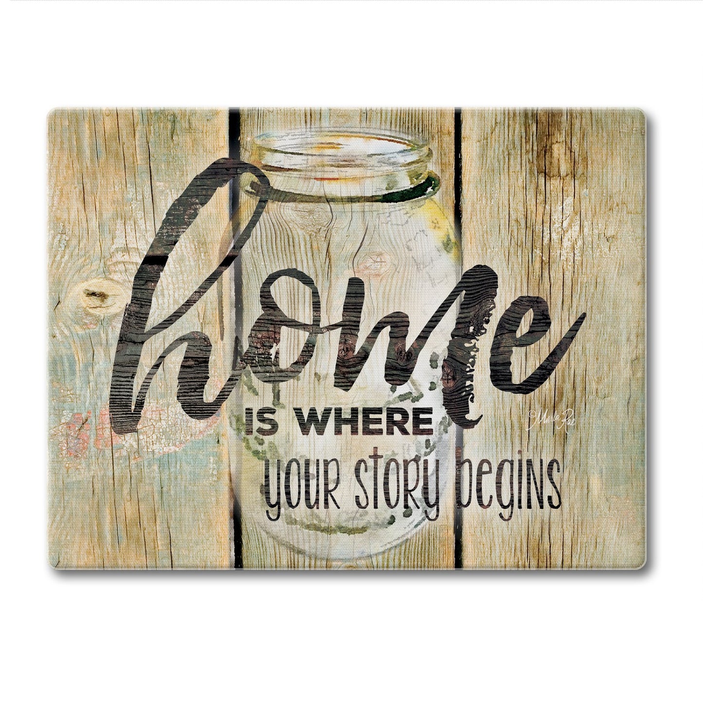 Cutting Board Glass Small -  Family Time