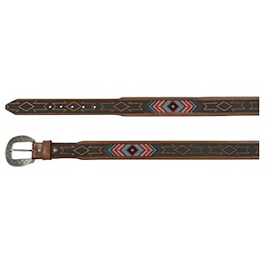 Red Dirt Mens Tapered Belt - Needlepoint Inlay