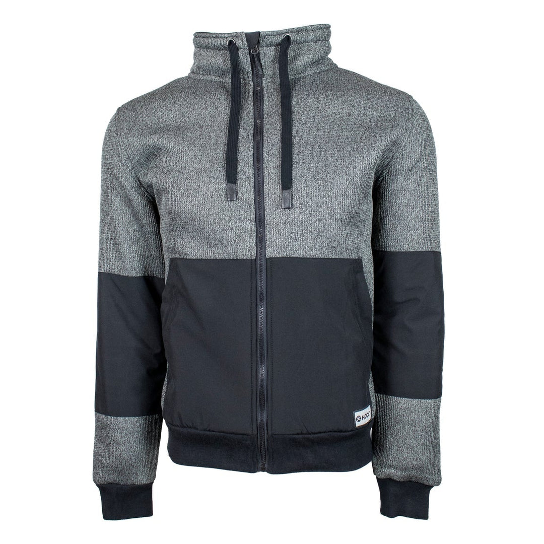 Hooey Sweater Zip Up Grey/Black w/Black Fleece Lining