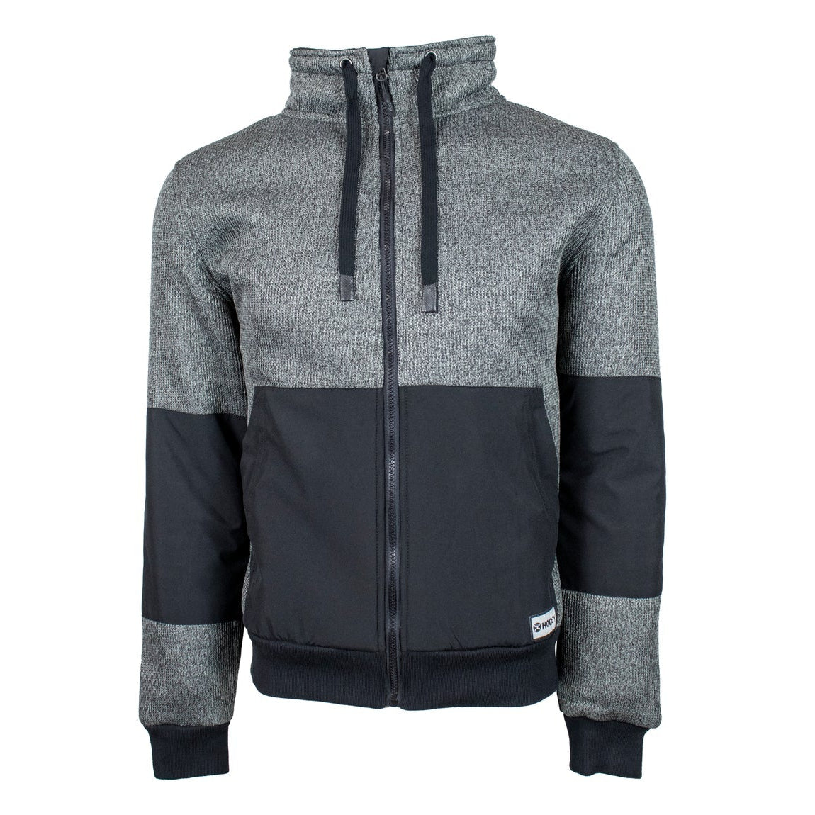 Hooey Sweater Zip Up Grey/Black w/Black Fleece Linig
