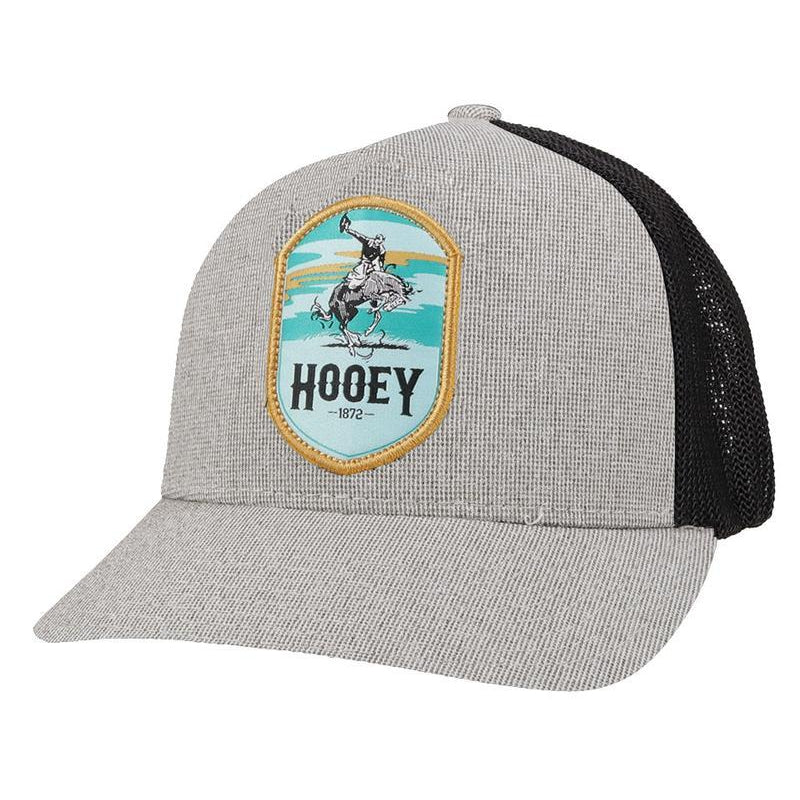 Hooey Cheyenne Flexfit Cap - Grey & Black w/Turquoise Patch