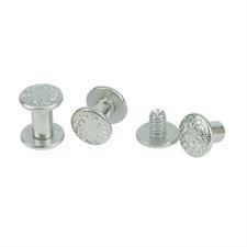Weaver Leather Chicago Screw Handy Pack Nickel over Brass, Floral - Irvine Tack &amp; Western Wear