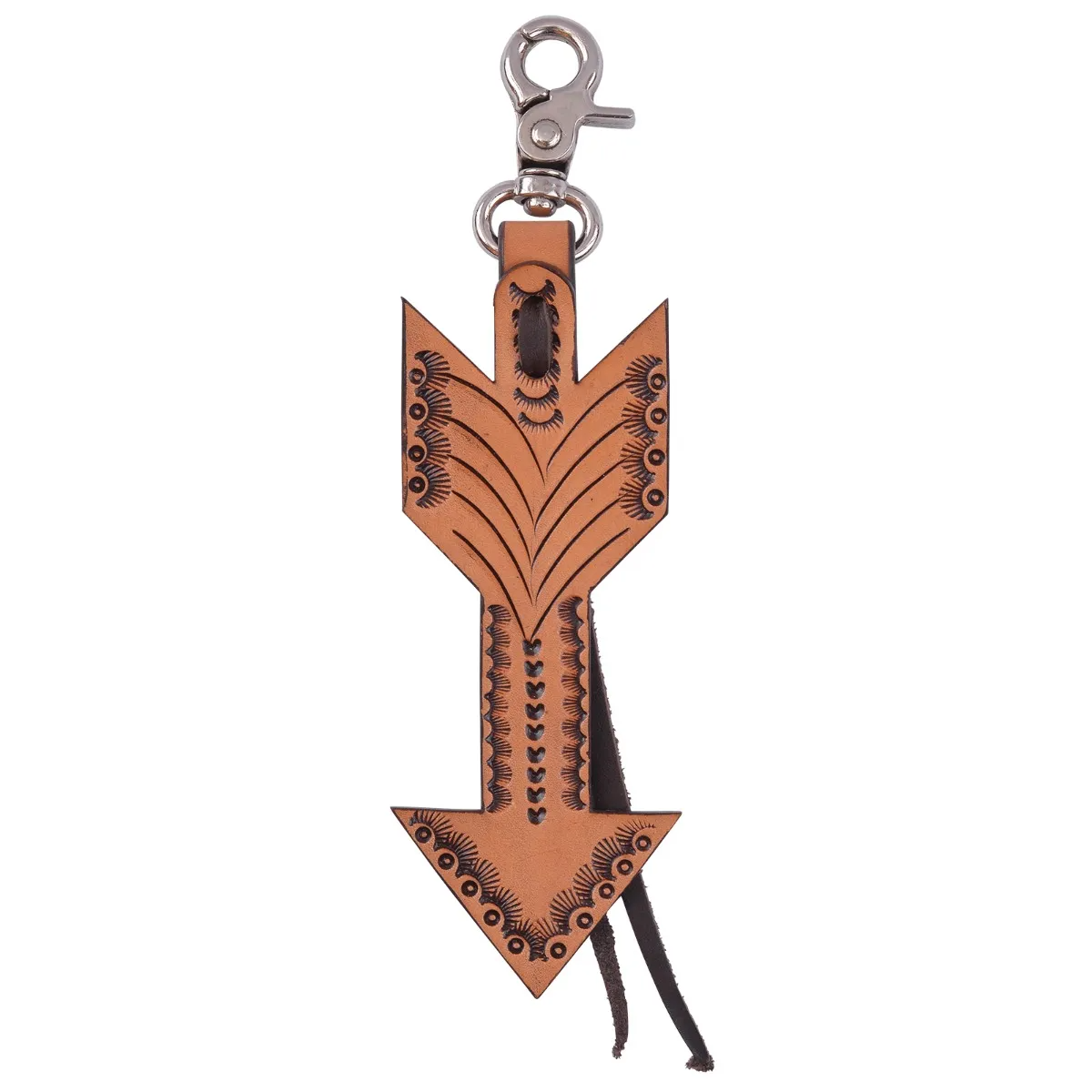 Circle Y Arrow Tooled Saddle Charm - Light
