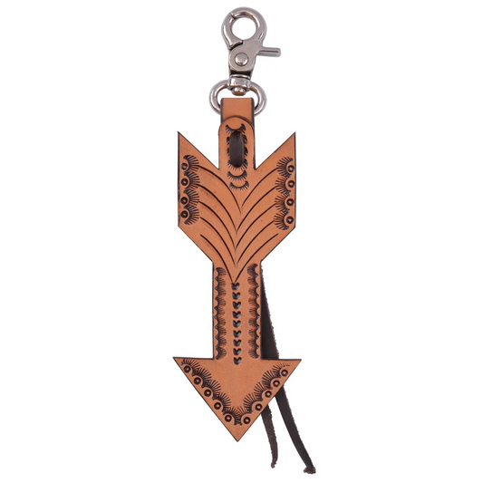 Circle Y Arrow Tooled Saddle Charm - Light