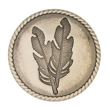 Antique nickel Feather Concho  1 1/4"