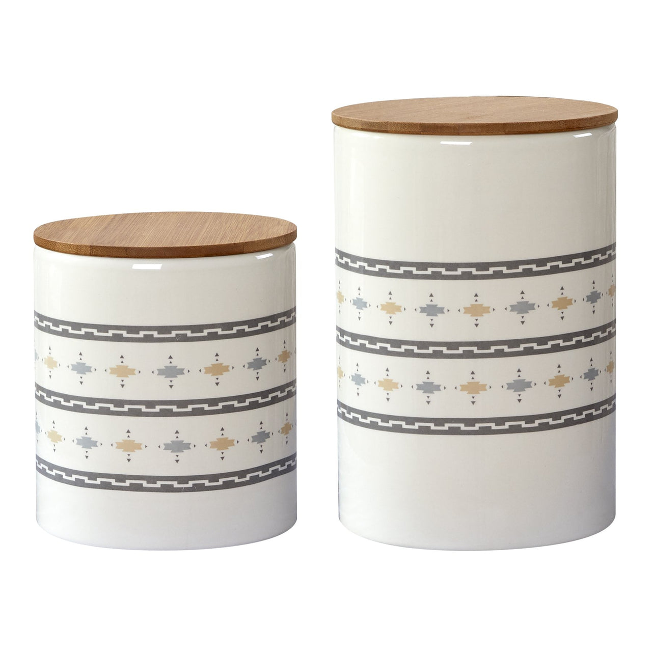 2 PC Small Aztec Design Canister Set
