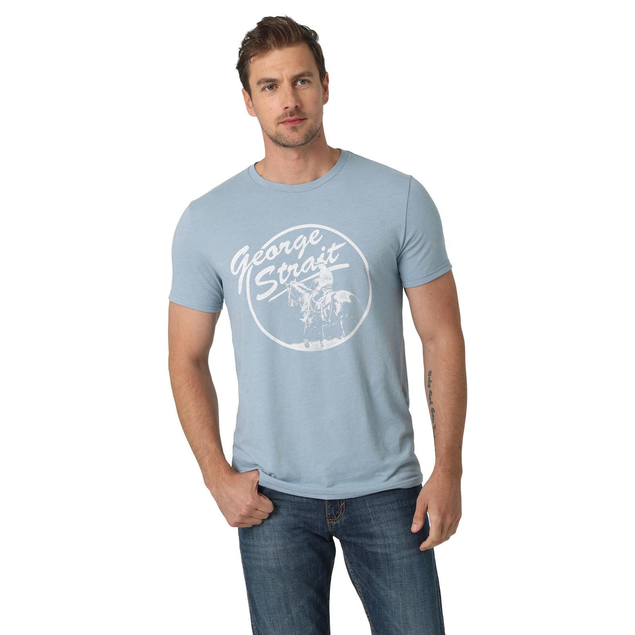 Wrangler Mens Short Sleeve T-Shirt - Ashley Blue