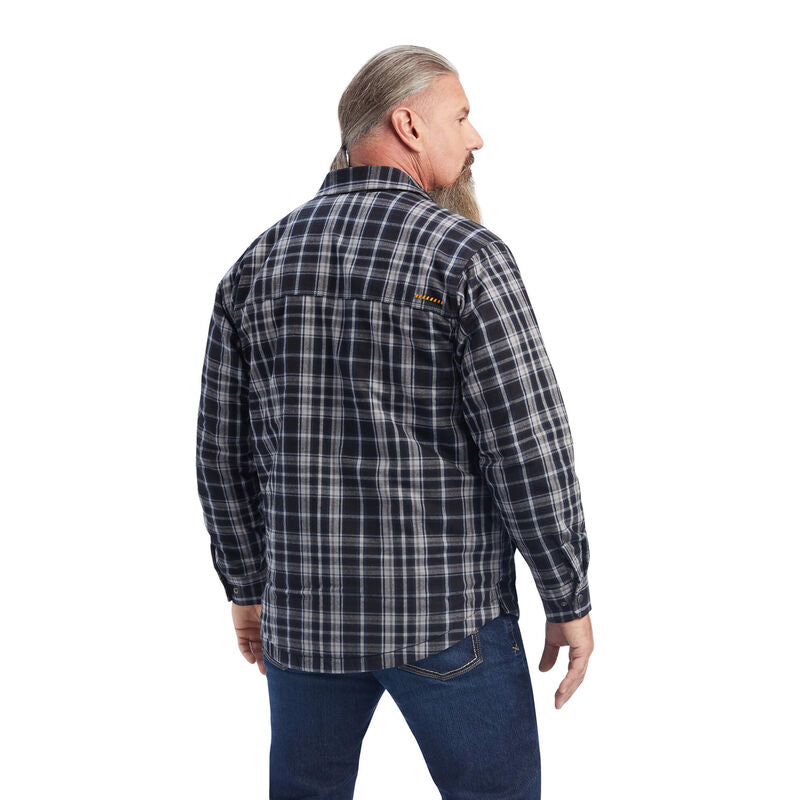 Ariat Mens Rebar Durastretch Flannel Insulated Shirt Jacket