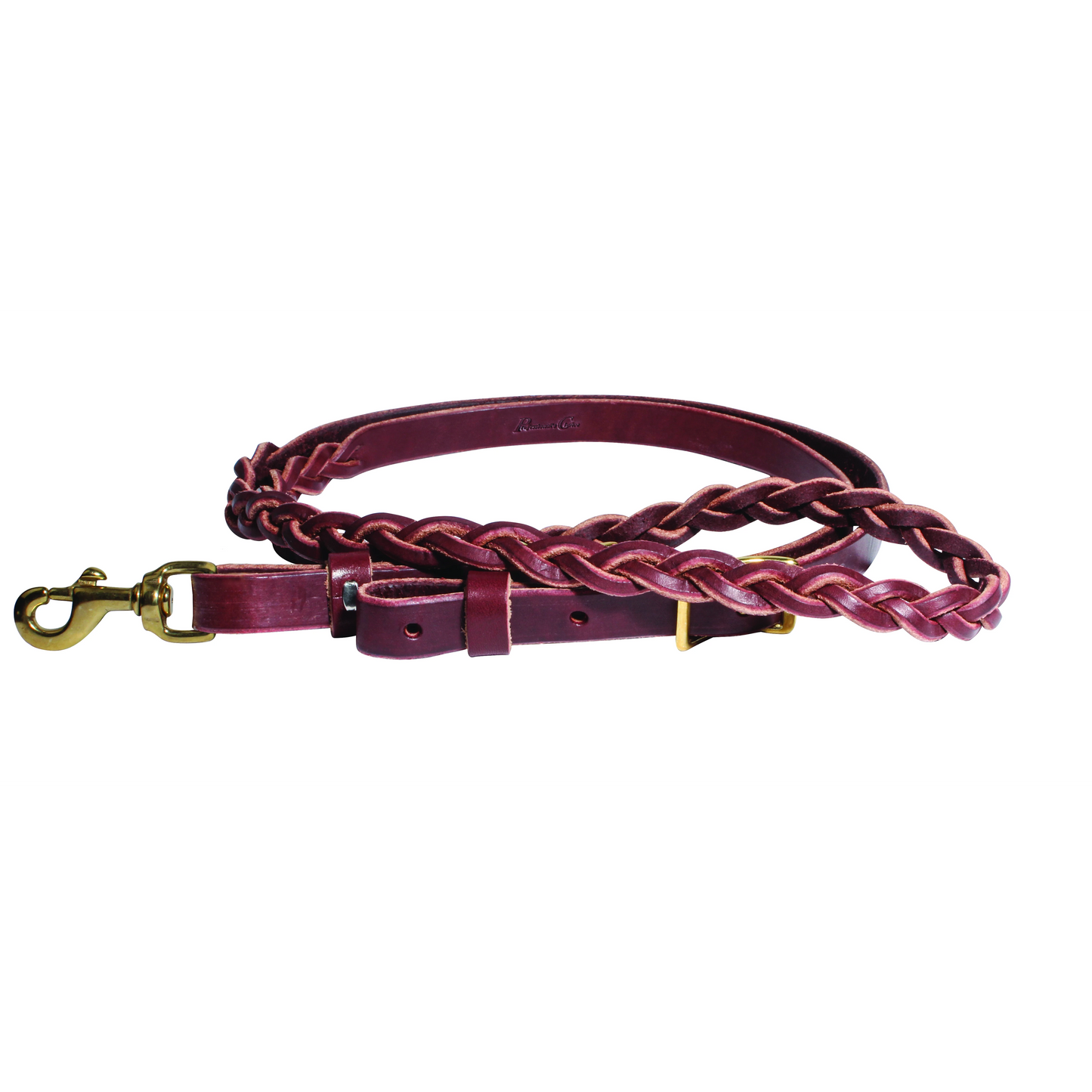 Professional's Choice 3 Plait Roping Rein - Burgundy