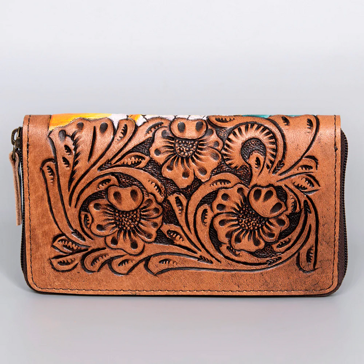 American Darling Olay Wallet -Leather With Hand Carving