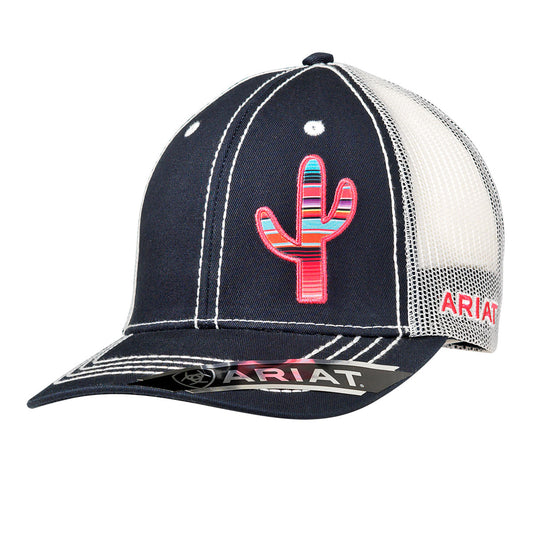 Ariat Ladies Snapback Cap - Navy w/Offset Serape Cactus