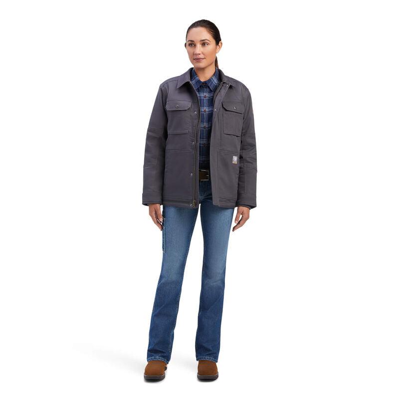 Ariat Womens Rebar Duracanvas Sherpa Lined Coat - Rebar Grey