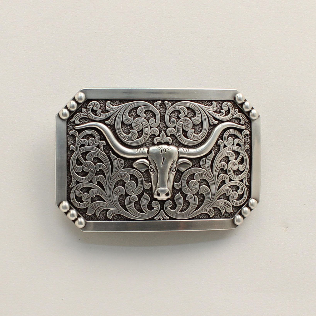 Nocona Men's Rectangle Smooth Edge Buckle - Longhorn