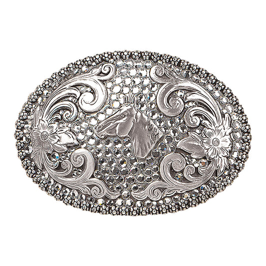Blazin Roxx Women's Oval Horsehead Buckle -  Silver